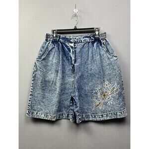 Vintage Betty Bleu Denim Shorts Womens Medium Y2K Acid Wash Pocket Jean Blue